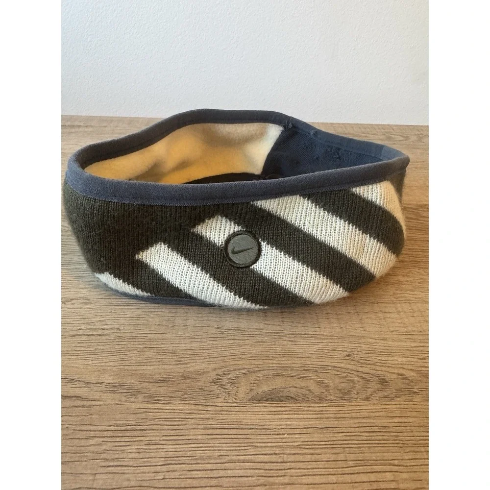 Nike Headband Womens Fleece Gray Black Running Outdoor Cold‎ Weather Reversible